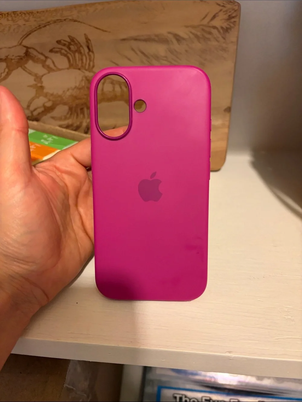 Apple Silicone iPhone 16 Case in Bright Magenta Like New